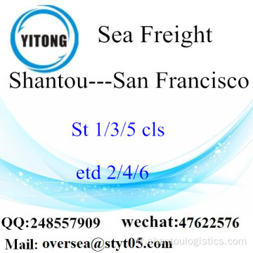 Consolidation LCL de Shantou Port à San Francisco